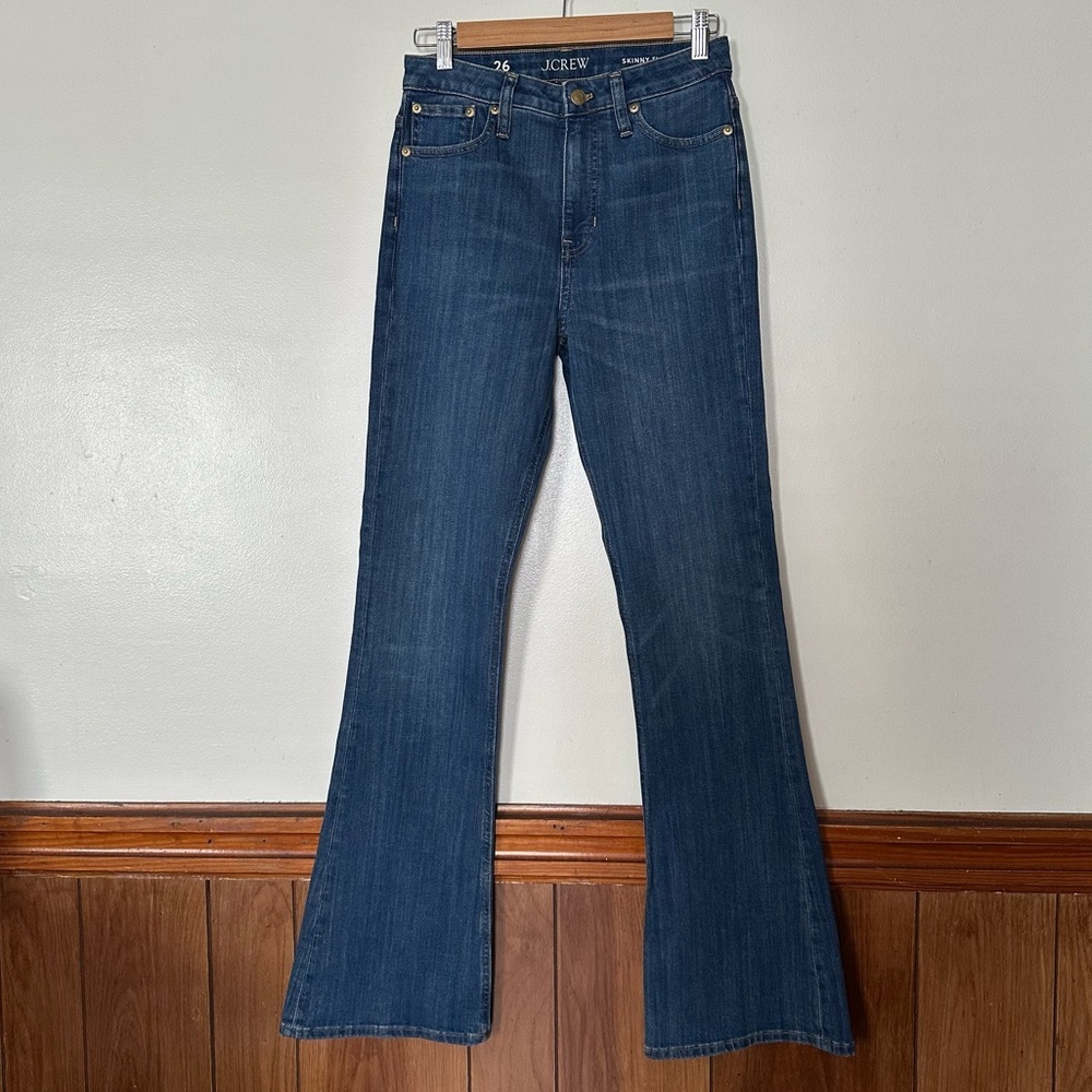 New J. Crew Skinny Flare Jean Size 26 in Wakeman Wash Stretch BT481 High Waist